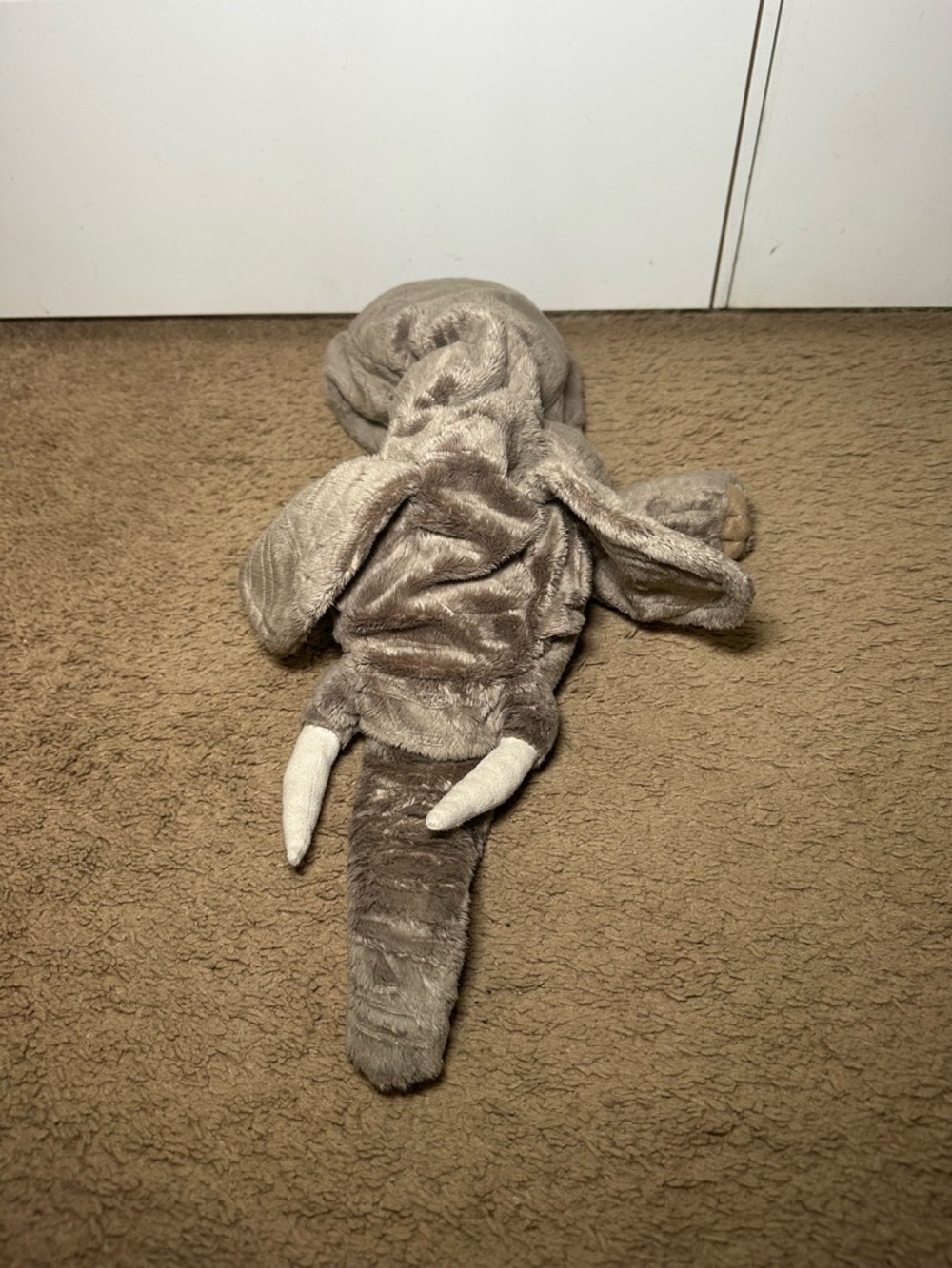 Folkmanis Gray Elephant Stage Hand Puppet w/ Tusks Movable Trunk Realistic